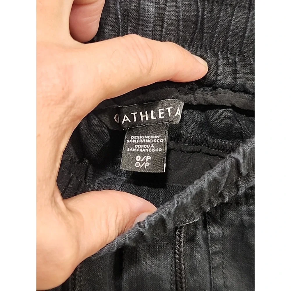 Athleta Joggers Womens Size‎ 0 Petite Black, Zippered Pockets Elastic Waist